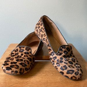 Clark’s calf hair leopard print loafers, 6